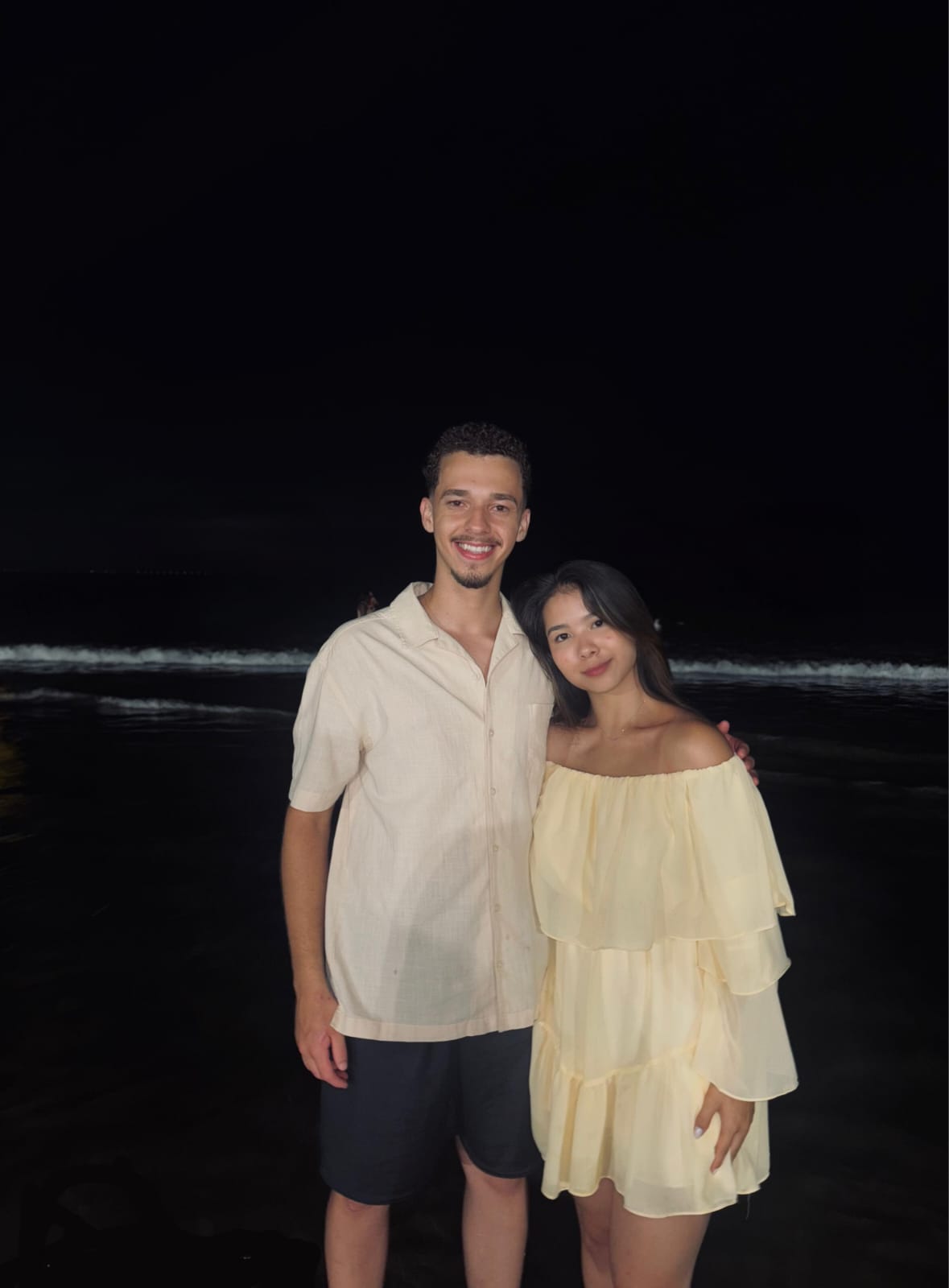 Nós dois comemorando a virada de ano no Réveillon